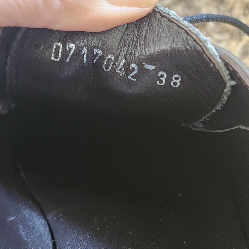 AGL Women's Oxfords Lace-Up Chunky Black Sole 6.5 Metallic Shiny Goth Witchy - Picture 6 of 11